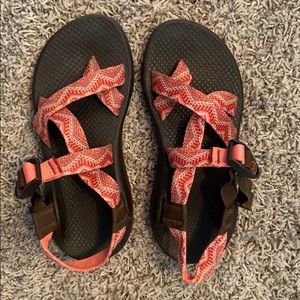 Gorgeous coral Chaco Z2 sandals